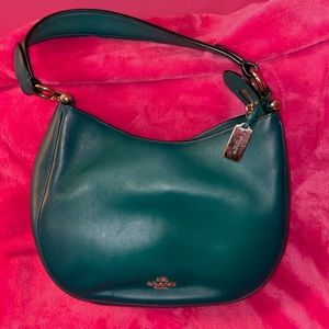 Gorgeous emerald green smooth leather bag